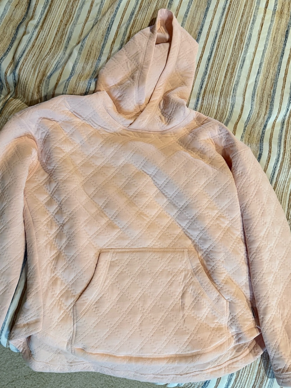 Eddie Bauer Quilted Hooded Pullover in Pale Pink